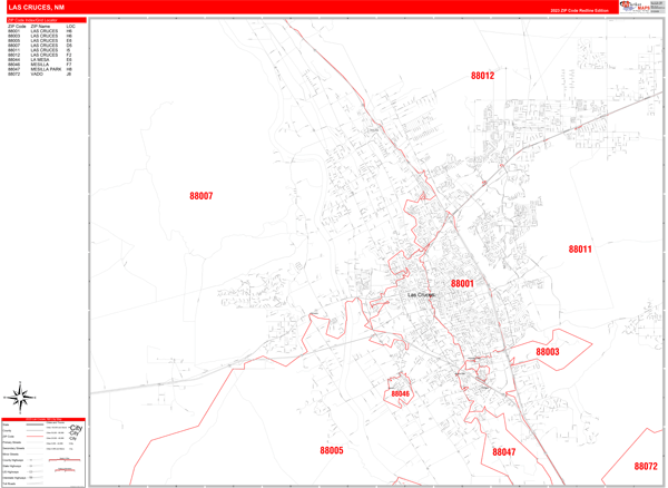 Las Cruces Wall Map